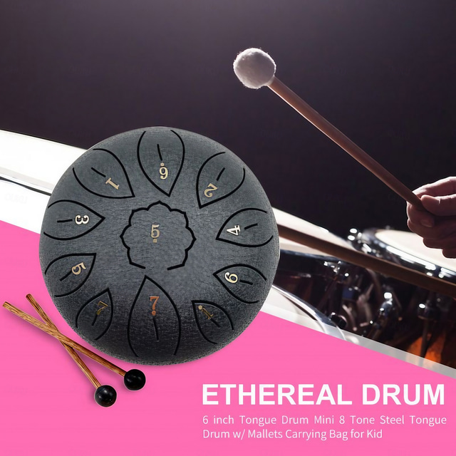  6 Zoll 11 Töne Stahlzungentrommel Mini-Musiktrommeln Handpan Anfänger ätherische Trommel für Kinder Musikinstrumente Tambor Geschenke