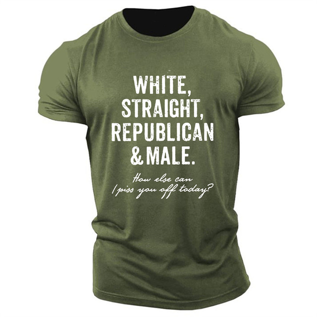  Men's Letter Graphic Prints T Shirt Graphic Tee 100% Cotton Short Sleeve Graphic Shirt Heather Gray Black Army Green Comfortable Tee Outdoor Street Fashion Designer Clothing