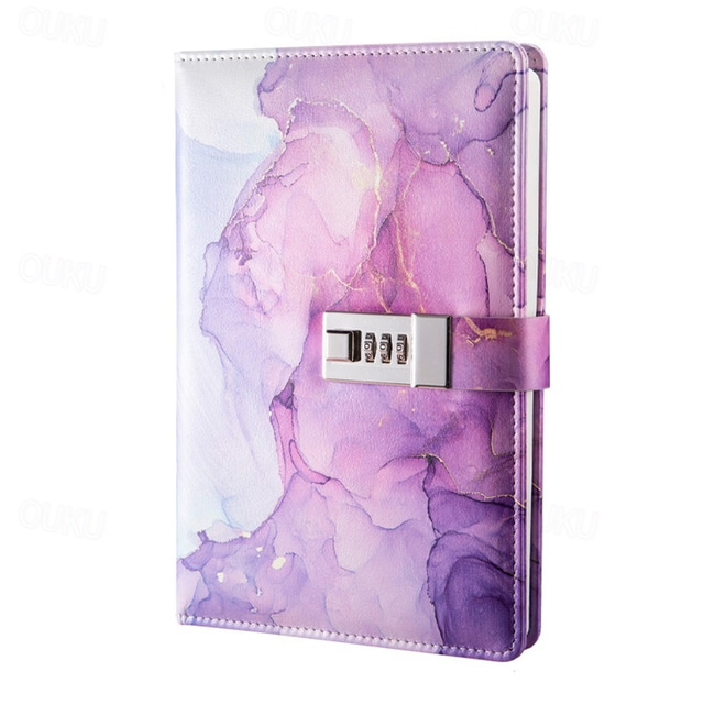  A5 180 Pages Retro Password Book with Lock, Creative Handcrafted Journal, Thickened Paper, Student Notepad Binder, Back to School Gift, Stationery Notebook