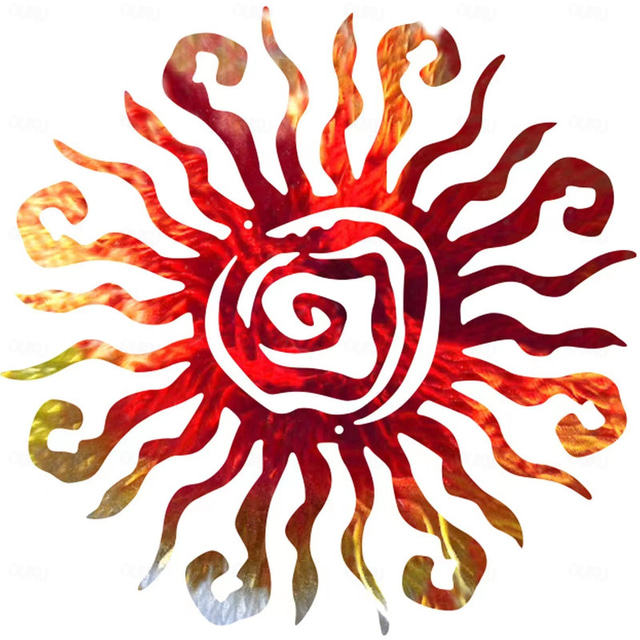  1pc Wacky Sun Metal Wall Art Outdoor Decor 11 Inch Rust Proof Wall Sculpture Ideal For Garden, Home, Farmhouse, Patio And Bedroom