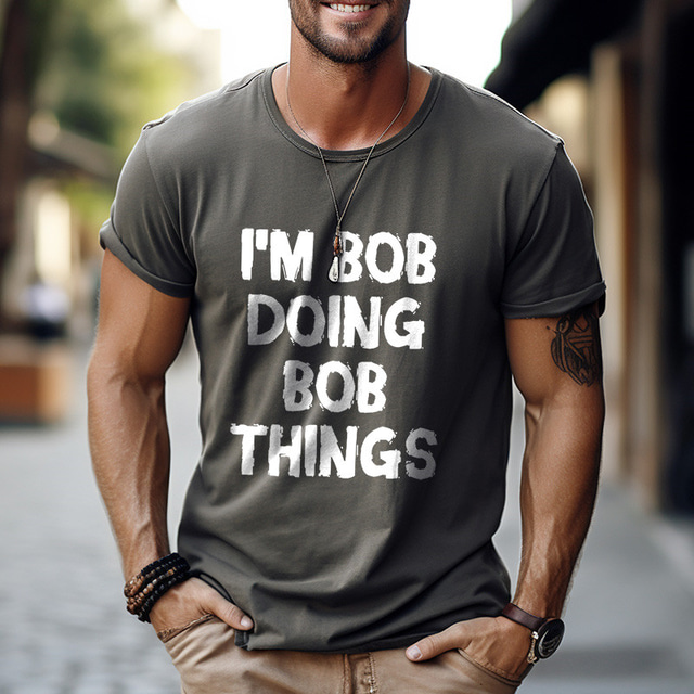  Herr Grafisk Bokstav T-shirt Kortärmad T-shirt 3D-tryck Rund hals Skjorta Vintage Mode Designer Utomhus Dagligen Sport Blå Brun Armégrön Vår & sommar Kläder S M L XL 2XL 3XL