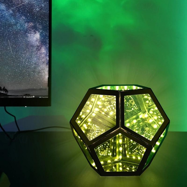 Dodecaedro Infinito Colore Arte Luce, Lampada D'Arte A LED