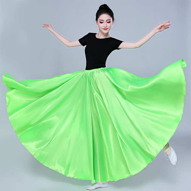  Latin Dance Skirts Gore Women's Performance Natural Matte Satin