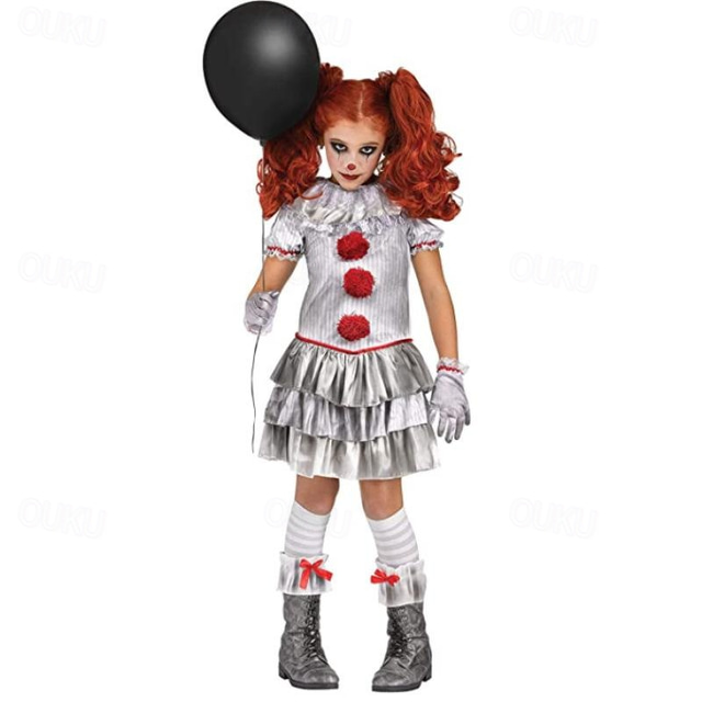  Rochii Costum Cosplay Costum de petrecere Clovn / Burlești Aceasta Ținute Cosplay Pentru copii Fete Halloween Carnaval Mascaradă Petrecere Performanță Îmbrăcați-vă