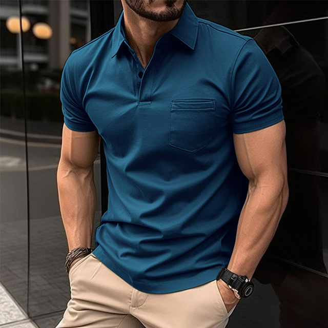  Hombre POLO Camiseta de golf Casual Festivos Diseño Manga Corta Moda Básico Plano Clásico Verano Ajuste regular Negro Verde Ejército Azul Marino Naranja Gris POLO