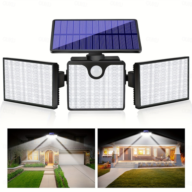  Ηλιακά φώτα τοίχου 266leds εξαιρετικά φωτεινό αδιάβροχο περιστρεφόμενο φως αισθητήρα κίνησης για τοίχο εξωτερικού χώρου βεράντας