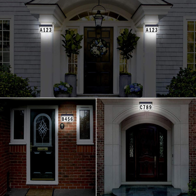 Solar House Numbers Light Lighted House Numbers Sign Plaque Address
