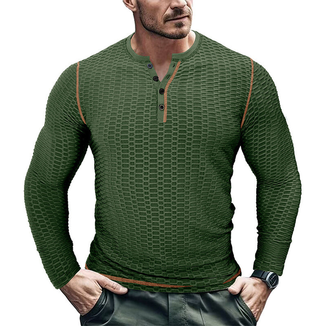 Chemise Henley Magellan Homme XL Manches Longues Beige - Très Bon état