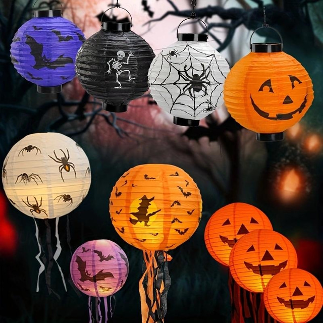  läskig halloweenpumpalykta med morrhårpapper perfekt för arrangemang av spökfestivalstämning och heminredning