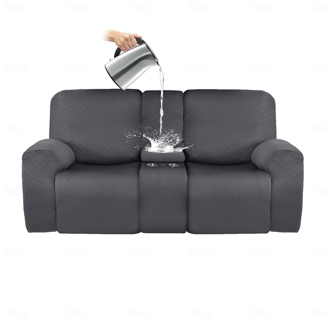 Waterproof Recliner Covers Loveseat with Middle Console Slipcover8
