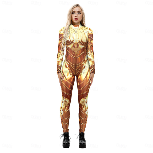  Super Heroes Carnival Costume Full Body Suit Zentai Suits Cosplay Costume Catsuit Adults' Women's Glossy Party Halloween Carnival Mardi Gras Easy Carnival Costume