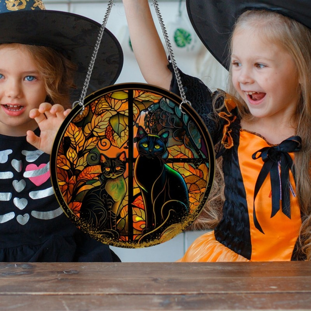  halloween kurpitsa Crow Castle akryyli ripustin ikkuna kodin sisustus henkari