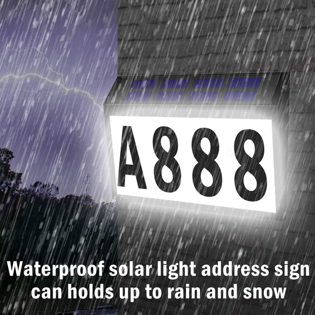 Solar House Numbers Light Lighted House Numbers Sign Plaque Address