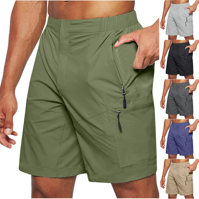  Men's Hiking Shorts Military Outdoor Ripstop Breathable Quick Dry Multi Pockets Shorts Bottoms Black Green Climbing Camping / Hiking / Caving Traveling M L XL 2XL 3XL