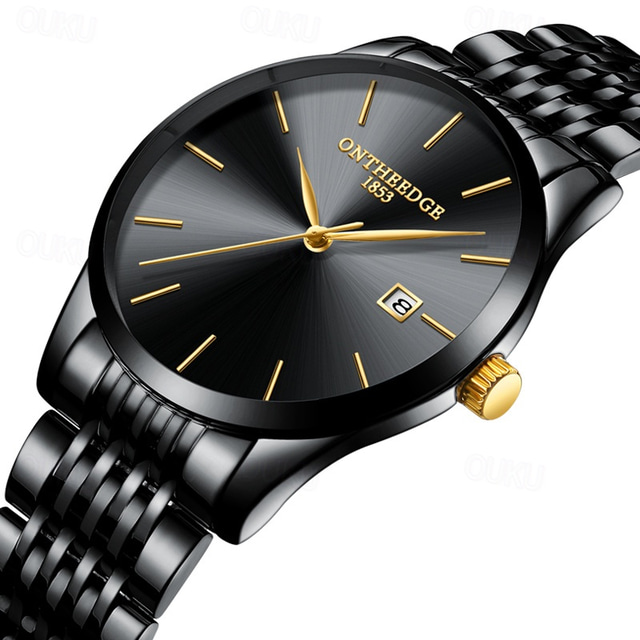  Ultra-Thin Men's Quartz Watch Men Analog Luxury Minimalist Classic Wristwatch Waterproof Calendar  Chronograph Stainless Steel Watches