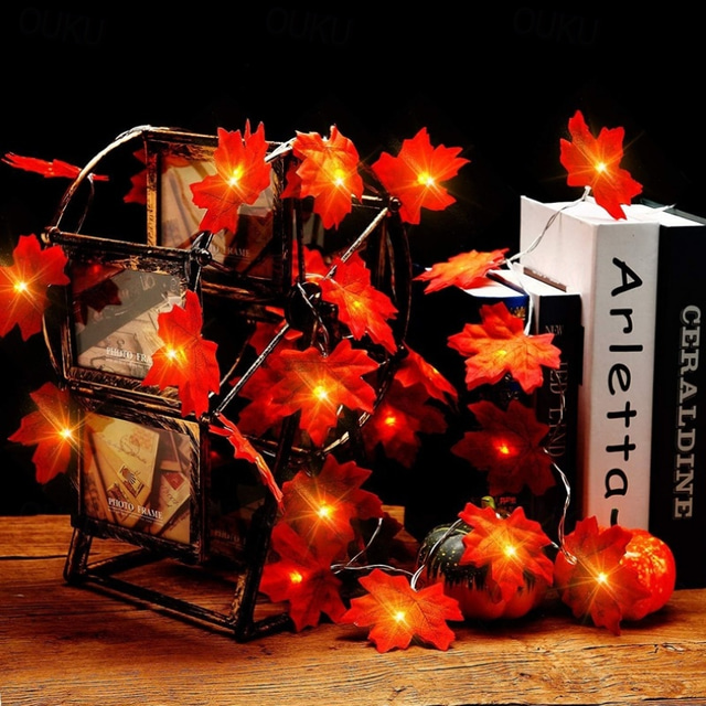 1m 2m 3M Lysslynger 10/20/30/50 LED Varm hvit Kunstige plantelys Halloween Vanntett Ferie 5 V