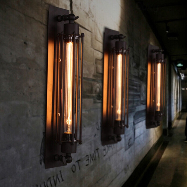  Industrial Wall Lights Metal Pipe Wall Light Retro Water Pipes Steampunk Design Flute Art for Living Room Bedroom Restaurant Attic Bar Cafe 110-240V