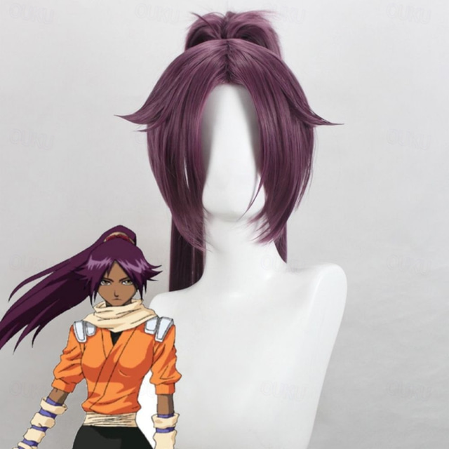  yoruichi shihouin purppura cosplay party wigs halloween peruukit