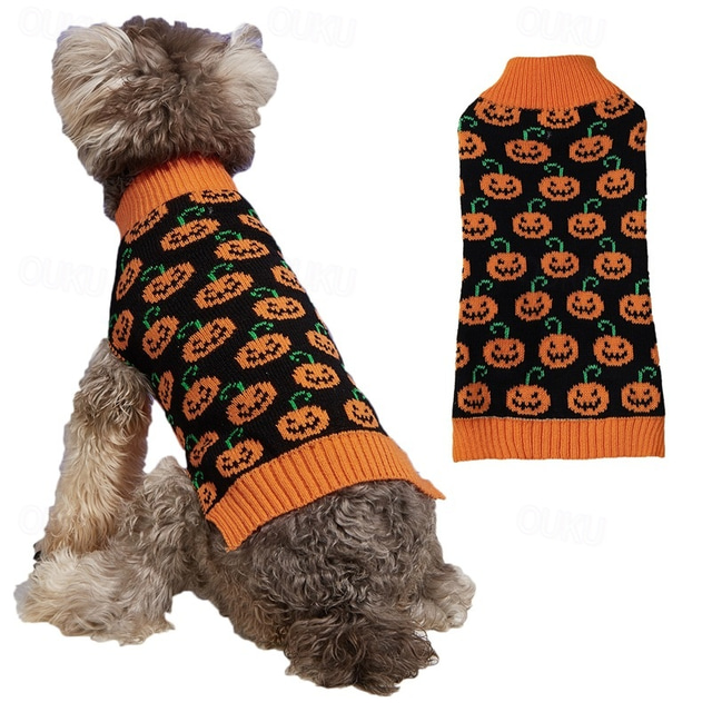  Dog Cat Sweater Jumper Cool Party Winter Breathable Soft Washable Comfortable Halloween Outdoor Halloween Casual Daily Dog Clothing for Bichon Frise Pomeranian Baby Pet Papillon Small