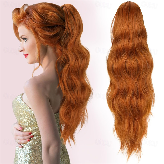  Cordon Queue-de-cheval Homme / Doux / Classique Cheveux Synthétiques Pièce de cheveux Extension des cheveux Ondulé 22 pouces Fête / Soirée / Usage quotidien / Vacances