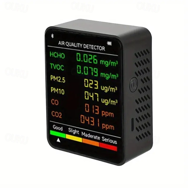 6in1 Air Quality Monitor CO2 Multifunctional Carbon Dioxide Level