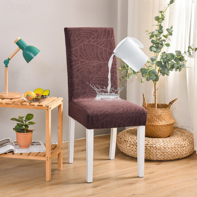  husă pentru scaune de sufragerie hidrofugă burgundy fermă elastică husă scaun spandex husă lavabilă protector de bucătărie pentru sufragerie ceremonie de nuntă durabilă