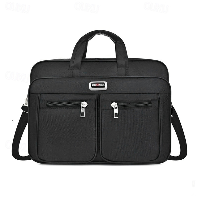  Bărbați Geantă Crossbody Servietă Geanta de umar Ghiozdan Îmbrăcăminte Oxford Birou Zilnic Fermoar Capacitate Înaltă Impermeabil Ușor Culoare solidă Negru