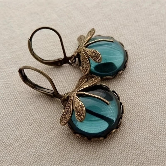  1 par vintage øyenstikker, grønne krystall-øreringer, boho-øreringer, smykkepakker, morsdagsgaver, bursdagsgaver, feriegaver, kvinnelige jentegaver, festgaver
