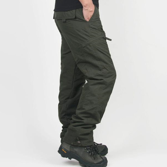  Men's Cargo Pants Cargo Trousers Combat Trousers Winter Pants Pocket Plain Comfort Breathable Outdoor Daily Going out Fashion Casual Black Green