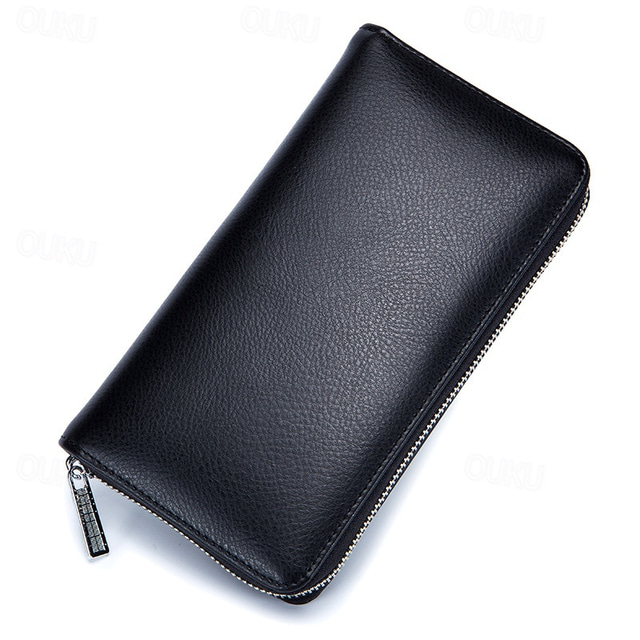  Herren Damen Kreditkartenhalter RFID-blockierende Brieftasche 36 Kartenfächer Reißverschlussgeldbörse Lange Clutch große Kapazitätsgeldbörse Telefonbeutel