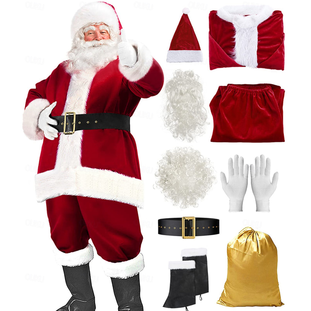  Ježíšek Vánoční santa obleky Santa Beard Santa čepice Pánské Dospělé Vánoce Karneval Štědrý večer Párty a večer