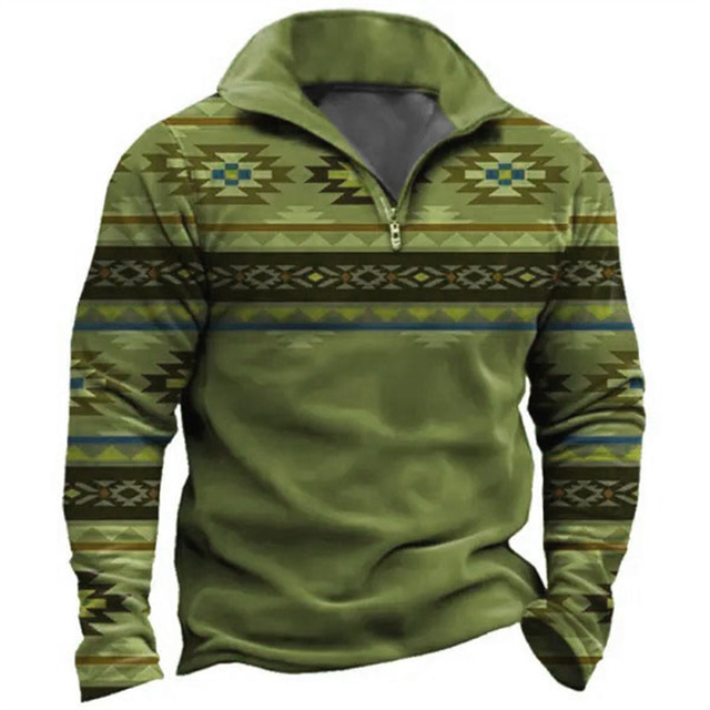  Geometric Pattern Sweater Comfort Color Sweatshirts Mens Graphic Hoodie Tribal Prints Daily Classic