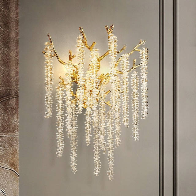  Kinkiet ścienny led lampa kryształowa z możliwością ściemniania 25/40cm g9 minimalistyczna lampa do montażu na ścianie oprawa oświetleniowa oświetlenie wewnętrzne do salonu sypialnia 110-240v