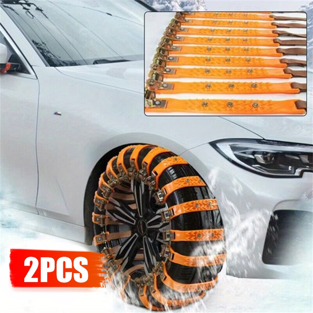  2pcs Wheel Tire Snow Anti-skid Chains For Car Truck SUV Emergency Winter Universal