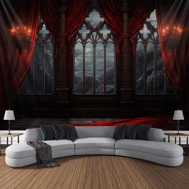  Bloody House Hanging Tapestry Wall Art Large Tapestry Mural Decor Photograph Backdrop Blanket Curtain Home Bedroom Living Room Decoration  Decorations