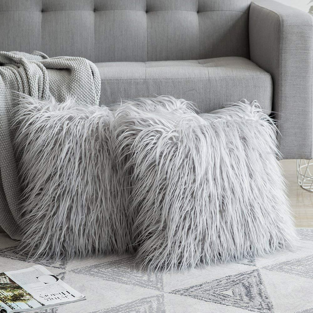  dekorativa slängkuddar hem kuddfodral lyx supermjuk stil fuskpäls örngott fluffigt kuddfodral till soffa/säng 1 st.