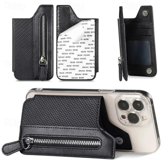  Travel Wallet Card Bag Credit Card Holder For Cell Phone Multifunctional Adhesive Phone Wallet Card Holder Cell Phone Card Case