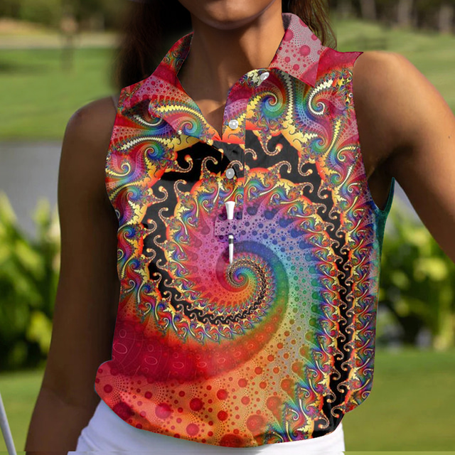  Femme T-shirt POLO vêtements de golf Rose Sans Manches Protection Solaire Poids Léger T-shirt Top Vêtements de golf pour femmes, tenues, vêtements