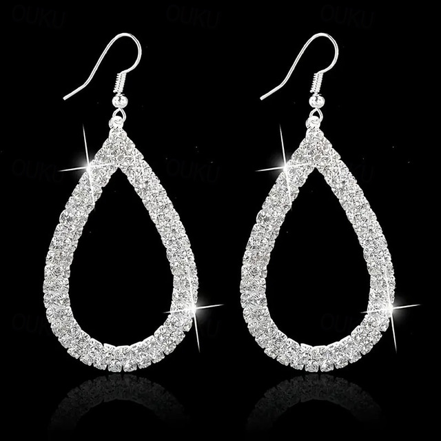  Women's Drop Earrings Fine Jewelry Classic Precious Stylish Simple Earrings Jewelry Silver / Gold For Wedding Party 1 Pair