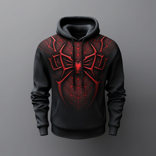  Homme Graphic Araignées Sweat à capuche Sweats à Capuche Sweat-shirt Sweat à capuche manche longue Sweat à capuche Capuche Mode 3D effet Sport extérieur Vacances Vêtement de rue Gris noir Noir