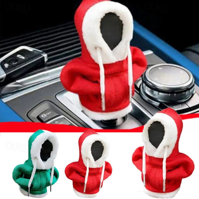  Christmas Shifter Knob Hoodie Cover, Auto Car Gear Shift Knob Cover Funny Hoodie Sweatshirt Knob Gear Stick Protector