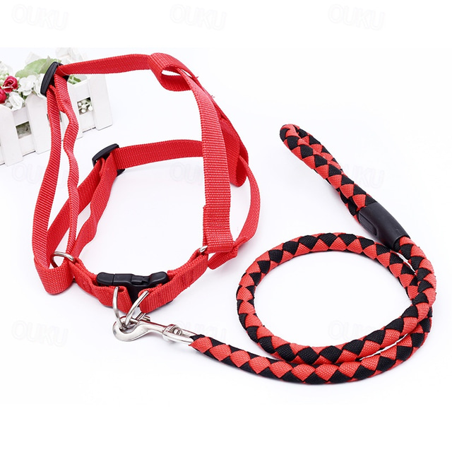  PP Ribbon Woven Round Dog Rope Dog Chest Strap Traction Rope Dog Rope Pet Supplies