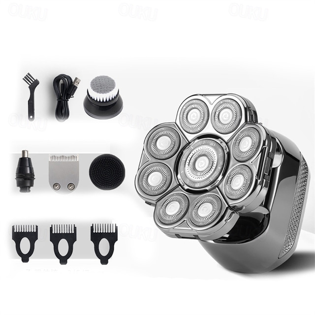  Men's electric razor Detachable head shaver Waterproof shaver Magnetic suction hair clipper Nose trimmer