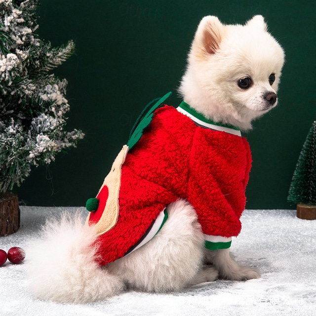  Dog Christmas Outfit Little Dog Clothes Autumn and Winter Christmas Elk Teddy Pomeranian Puppy New Year Pet Cat Christmas Sweater