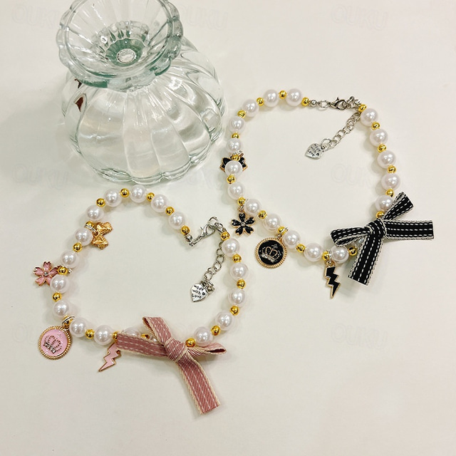 Japan And South Korea Pet Necklace Cat Neck Pearl Jewelry Yorkshire Nfgzln1696648605367