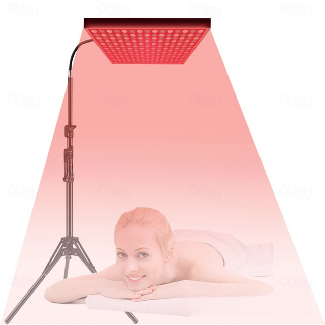  Lámpara de terapia de lámpara de fisioterapia de 45 vatios con soporte de mesa, luz roja, panel temporizado LED, lámpara de fototerapia infrarroja para uso doméstico (soporte de piso excluido)