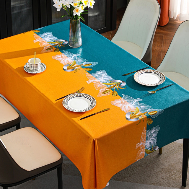 Tovaglia Floreale Rustica 132x182 Cm – Impermeabile E Antimacchia – Lavabile In Lavatrice