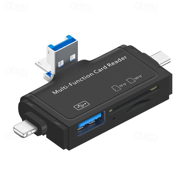  7 In 1 SD Card Reader USB 3.0 Dual Slot Adapter for Mac Windows Linux Chrome PC Smartphones & Cameras