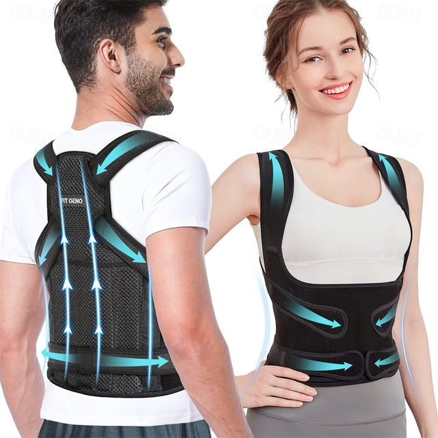  Fit Geno Back Brace Posture Corrector for Women and Men, Back Straightener Posture Corrector, Scoliosis and Hunchback Correction, Back Pain, Spine Corrector, Support, Adjustable Posture Trainer