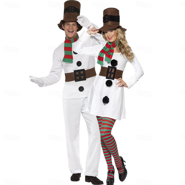  Snowman Cosplay Costumes Matching Family & Couples Men's Women's Christmas Masquerade Cosplay Costume Family Matching Outfits Christmas Adults Christmas Costume